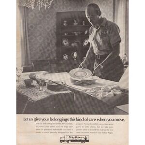 Mayflower Movers Careful Packing Household Move Vintage Print Ad 1970‎